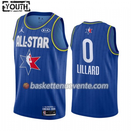 Maillot Basket Portland Trail Blazers Damian Lillard 0 2020 All-Star Jordan Brand Bleu Swingman - Enfant